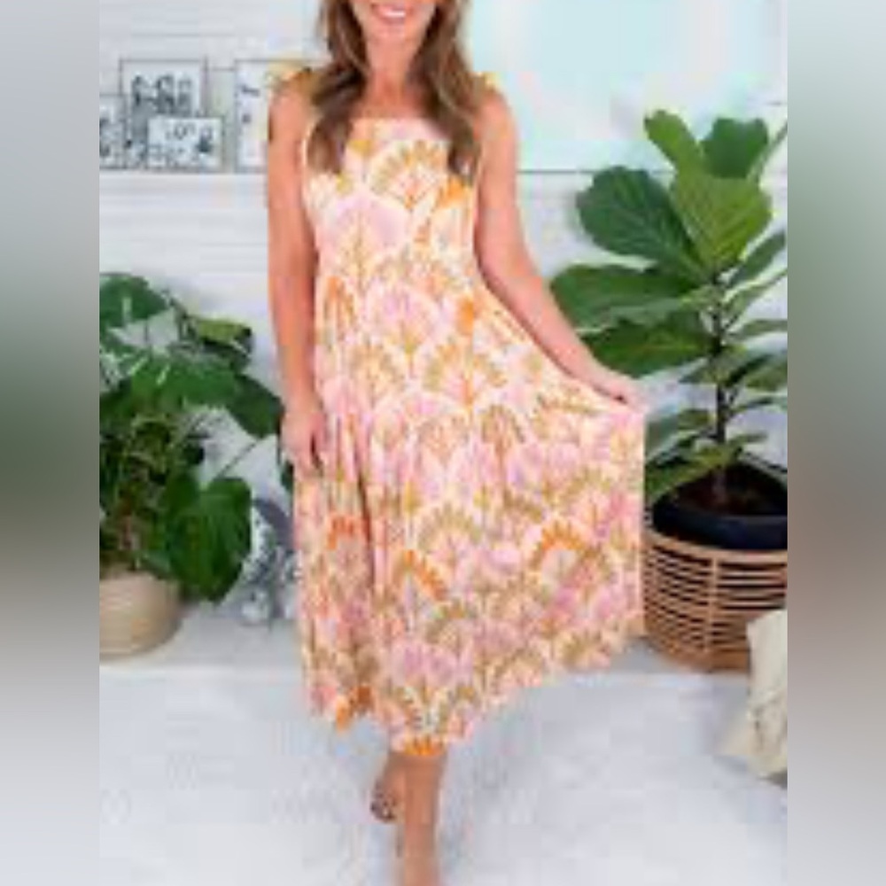 SINCERELY OURS- Floral Maxi Dress in Pink and Orange